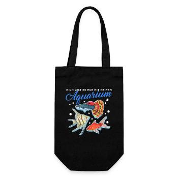 Aquaristik Aquarium Aquarianer Zierfisch Geschenk - Geschenkbeutel für Flaschen - Schwarz - Vorne