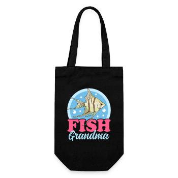 Aquarium Aquaristik Aquarianer Oma Geschenk - Geschenkbeutel für Flaschen - Schwarz - Vorne