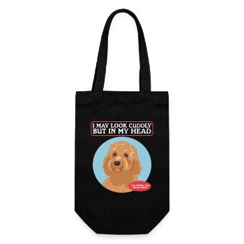 Cavapoo Dog | Cavoodle Dog Owner Gift - Gift Bag for Bottles - black - Front