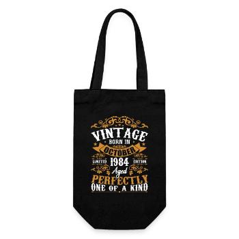 October 1984 Birthday Gift 1984 October - Gift Bag for Bottles - black - Front