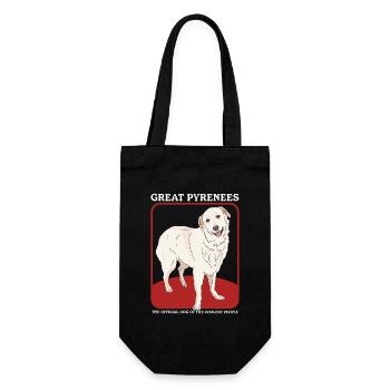 Pyrenean Mountain Dog Dog | Dog Owner Gift - Gift Bag for Bottles - black - Front