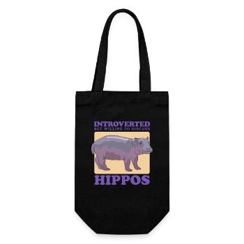 Hippo Baby Hippo Hippos Gift - Gift Bag for Bottles - black - Front