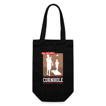 Cornhole Player | Blind Hole Bean Bag Gift - Gift Bag for Bottles - black - Front