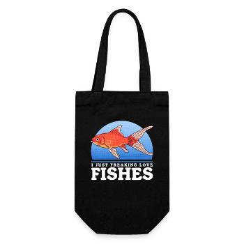 Aquarium Aquaristik Aquarianer Zierfisch Geschenk - Geschenkbeutel für Flaschen - Schwarz - Vorne
