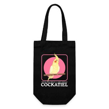Cockatiel Mom Bird Owner Bird Gift - Gift Bag for Bottles - black - Front