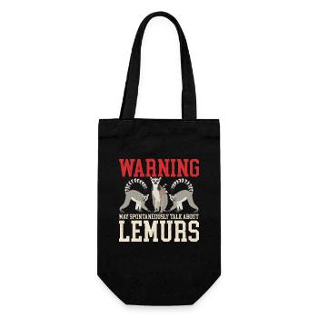 Lemur Ring-tailed lemurs Ringed Tail Lemure Gift - Gift Bag for Bottles - black - Front
