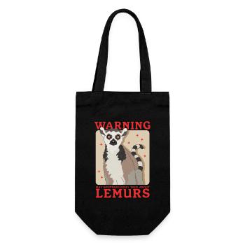 Lemur Ring-tailed lemur ringtail lemurs gift - Gift Bag for Bottles - black - Front