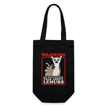 Lemur ring-tailed lemurs lemurs gift - Gift Bag for Bottles - black - Front