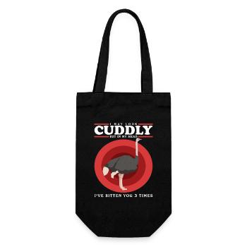 Strauß Vogel Straußenliebhaber Strauße Geschenk - Geschenkbeutel für Flaschen - Schwarz - Vorne