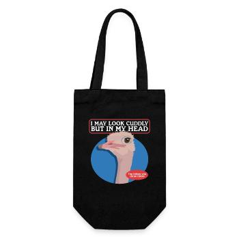 Strauß Vogel | Straußenliebhaber Strauße Geschenk - Geschenkbeutel für Flaschen - Schwarz - Vorne