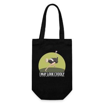 Strauß Vogel Strauße Straußenliebhaber Geschenk - Geschenkbeutel für Flaschen - Schwarz - Vorne