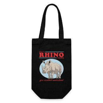 Nashörner Nashorn Rhinozeros Geschenk - Geschenkbeutel für Flaschen - Schwarz - Vorne