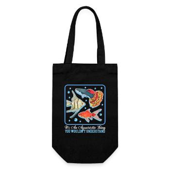 Aquarium Aquarianer Aquaristik Zierfisch Geschenk - Geschenkbeutel für Flaschen - Schwarz - Vorne