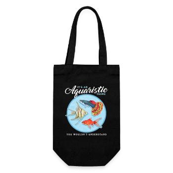 Aquarium Aquaristik Aquarianer Zierfisch Geschenk - Geschenkbeutel für Flaschen - Schwarz - Vorne