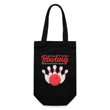 Bowling Spieler Bowlingspieler Bowlen Geschenk - Geschenkbeutel für Flaschen - Schwarz - Vorne