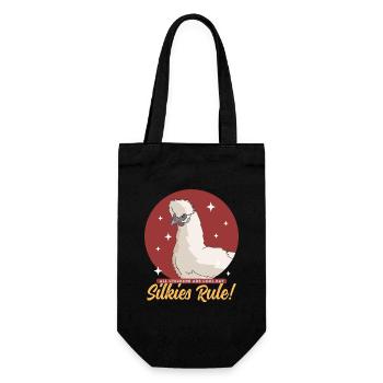 Seidenhühner Seidenhuhn Silkie Hühner Geschenk - Geschenkbeutel für Flaschen - Schwarz - Vorne