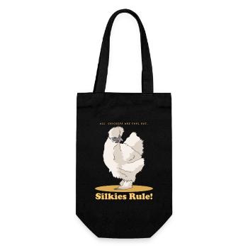 Seidenhuhn Seidenhühner Silkie Hühner Geschenk - Geschenkbeutel für Flaschen - Schwarz - Vorne