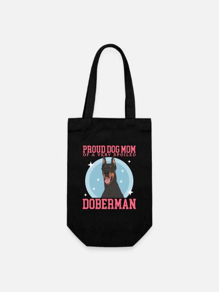 Dobermann Mom Hundemama Hundebesitzer Geschenk - Geschenkbeutel für Flaschen - Schwarz