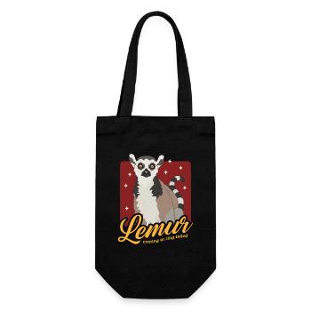 Lemur Ring-tailed lemur ringtail lemurs gift - Gift Bag for Bottles - black - Front