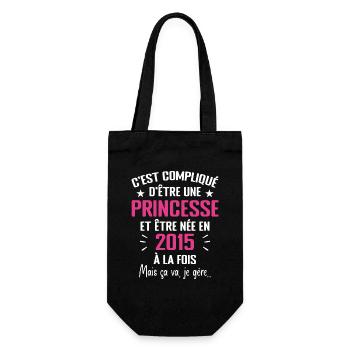 Princesse Née en 2015 - Cadeau D'anniversaire 2015 - Sac à bouteille - noir - Devant