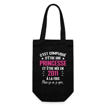 Princesse Née en 2011 - Cadeau D'anniversaire 2011 - Sac à bouteille - noir - Devant