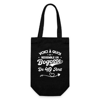 Bogosse 40 ans Cadeau Humour Anniversaire 40 ans - Sac à bouteille - noir - Devant