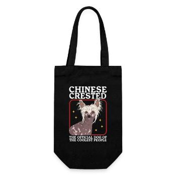Chinesischer Schopfhund Chinese Crested Geschenk - Geschenkbeutel für Flaschen - Schwarz - Vorne