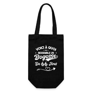 Bogosse 66 ans Cadeau Humour Anniversaire 66 ans - Sac à bouteille - noir - Devant