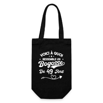 Bogosse 49 ans Cadeau Humour Anniversaire 49 ans - Sac à bouteille - noir - Devant