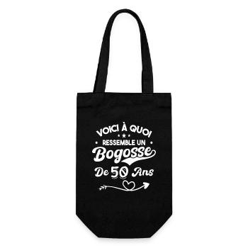 Bogosse 50 ans Cadeau Humour Anniversaire 50 ans - Sac à bouteille - noir - Devant