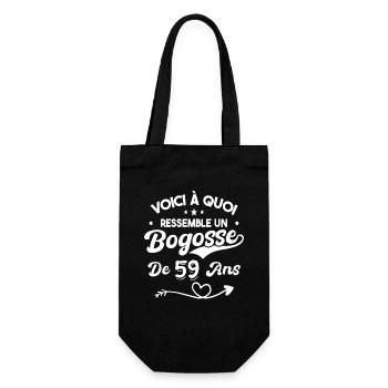 Bogosse 59 ans Cadeau Humour Anniversaire 59 ans - Sac à bouteille - noir - Devant
