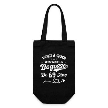 Bogosse 69 ans Cadeau Humour Anniversaire 69 ans - Sac à bouteille - noir - Devant