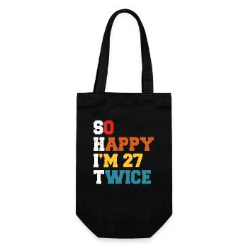 27 Jahre Funny - Humor Geburtstag 27 Jahre Geschenk - Geschenkbeutel für Flaschen - Schwarz - Vorne