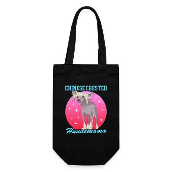 Chinese Crested Hundemama | Schopfhund Geschenk - Geschenkbeutel für Flaschen - Schwarz - Vorne