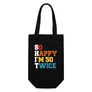 50 Jahre Funny - Humor Geburtstag 50 Jahre Geschenk - Geschenkbeutel für Flaschen - Schwarz - Vorne
