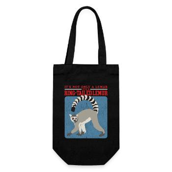 Lemur Ring-tailed lemurs Ringed Tail Lemure Gift - Gift Bag for Bottles - black - Front