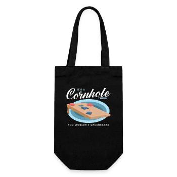 Cornhole Player Blind Hole Bean Bag Gift - Gift Bag for Bottles - black - Front