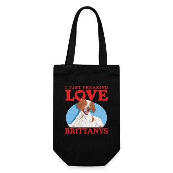 Brittany Epagneul Breton Vorstehhund Geschenk - Geschenkbeutel für Flaschen - Schwarz - Vorne
