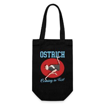 Strauß Vogel Strauße Straußenliebhaber Geschenk - Geschenkbeutel für Flaschen - Schwarz - Vorne