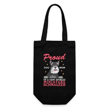 Zwergschnauzer Mom Schnauzer Hunde Geschenk - Geschenkbeutel für Flaschen - Schwarz - Vorne