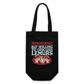 Lemur ring-tailed lemurs lemurs gift - Gift Bag for Bottles - black - Front