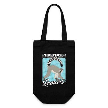 Lemur Ring-tailed lemur ringtail lemurs gift - Gift Bag for Bottles - black - Front