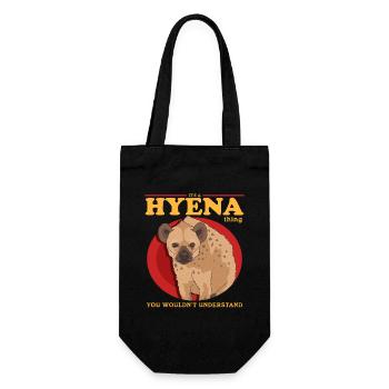 Hyäne Hyänen Tüpfelhyäne Geschenk - Geschenkbeutel für Flaschen - Schwarz - Vorne
