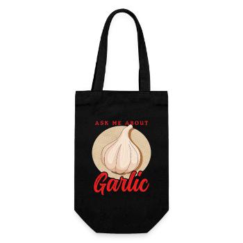Knoblauch Knoblauchliebhaber Geschenk - Geschenkbeutel für Flaschen - Schwarz - Vorne