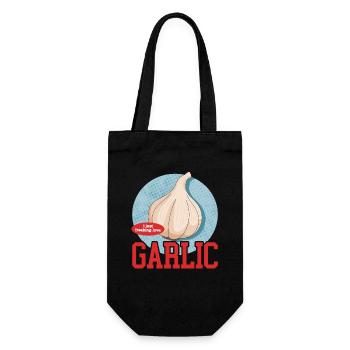 Knoblauch Knoblauchgeschmack Geschenk - Geschenkbeutel für Flaschen - Schwarz - Vorne