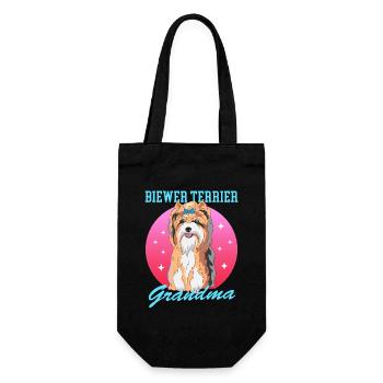 Biewer Terrier Granny Dog Owner Gift - Gift Bag for Bottles - black - Front