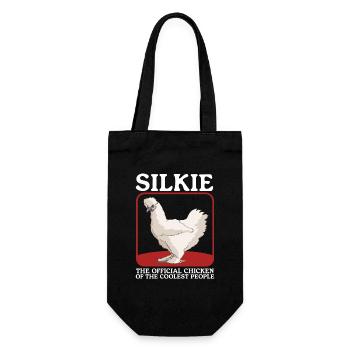Seidenhuhn Seidenhühner Silkie Hühner Geschenk - Geschenkbeutel für Flaschen - Schwarz - Vorne