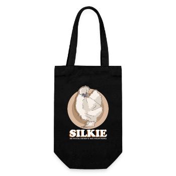 Seidenhuhn Seidenhühner Silkie Huhn Geschenk - Geschenkbeutel für Flaschen - Schwarz - Vorne