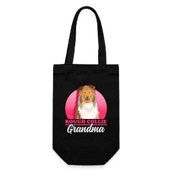 Collie Granny Longhair Collie Rough Collies Gift - Gift Bag for Bottles - black - Front