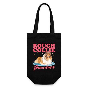 Collie Granny Rough Collies Longhair Collie Gift - Gift Bag for Bottles - black - Front